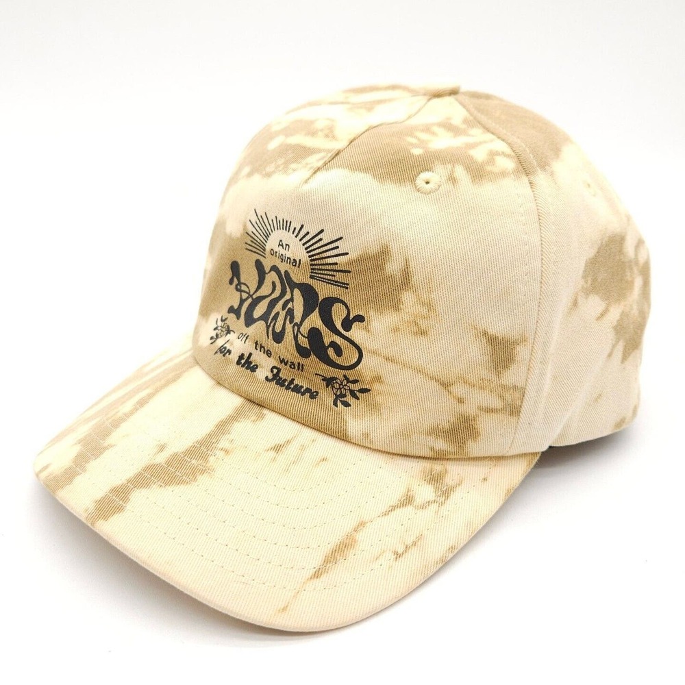 Vans Trippy Off The Wall Snapback Hat Tan Tie Dye Ball Cap Adjustable Unisex